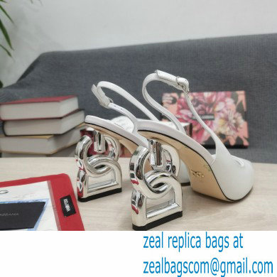 Dolce  &  Gabbana Heel 10.5cm Slingbacks White with DG Heel 2022